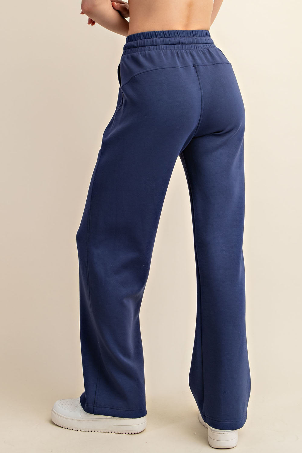Navy Wide Leg Pants – Soft High-Rise Loungewear for Fall – Wildfire