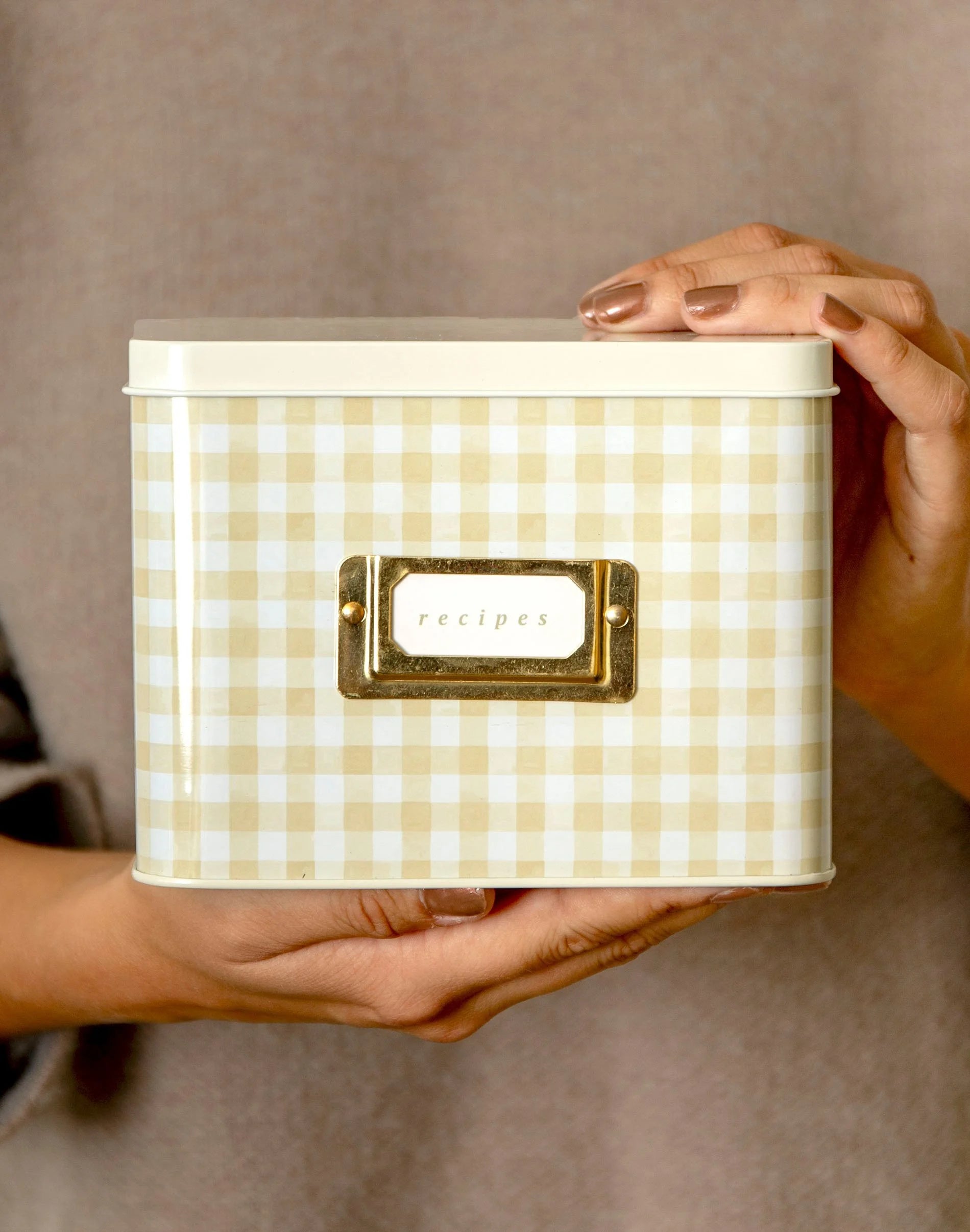 Gingham Recipe Box