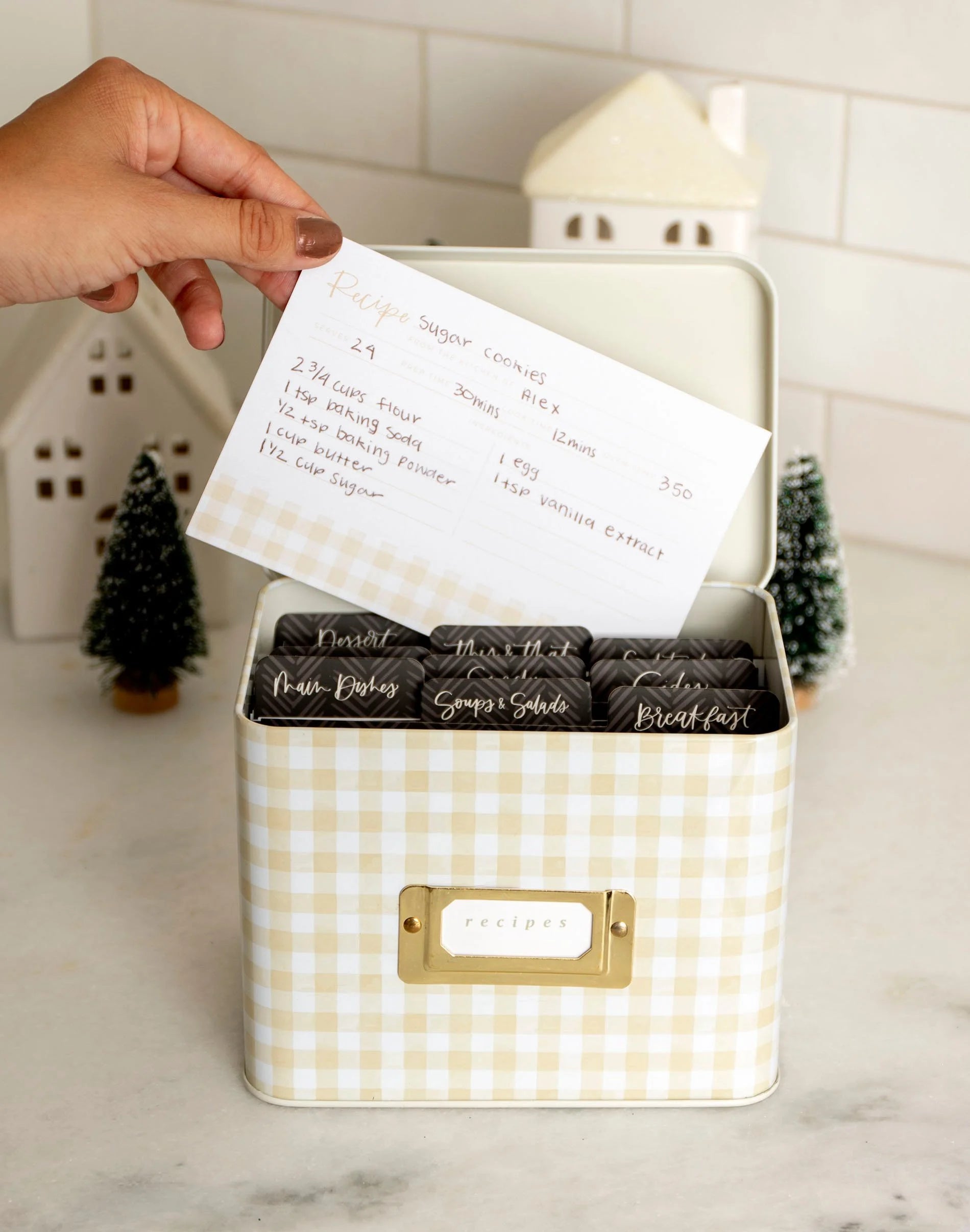 Gingham Recipe Box