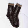 Vintage Stripe Floral Cotton Blend Socks