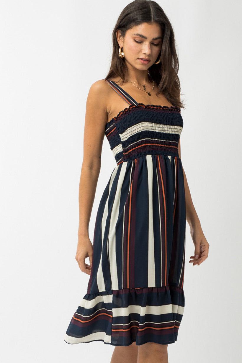 Lauren Striped Midi Dress